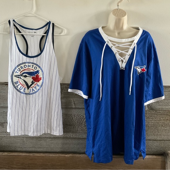Toronto Blue Jays ladies shirts (lot of 2) Size Large both NWT (P1) - Picture 1 of 14